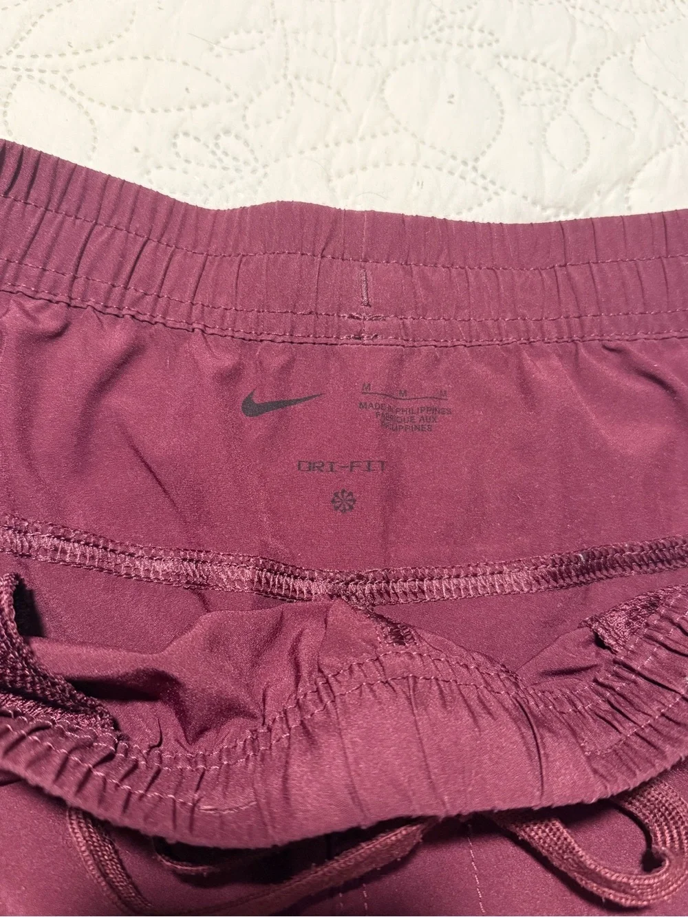 Nike Men's Burgundy Athletic Drawstring Shorts